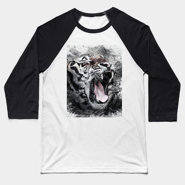 TIGER Pop Art Baseball T-Shirt by BruceALMIGHTY Baker